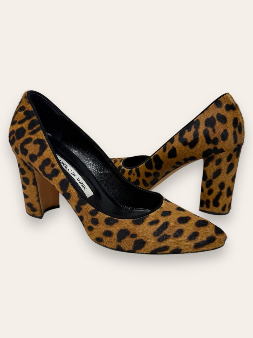 Manolo Blahnik Tucciototo Leopard-Print Calf Hair Pumps 38.5 Women’s